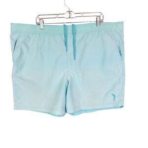 Mens Caribbean Swimwear Blue Swim Trunks Shorts Drawstring Waist Mesh Lining XL